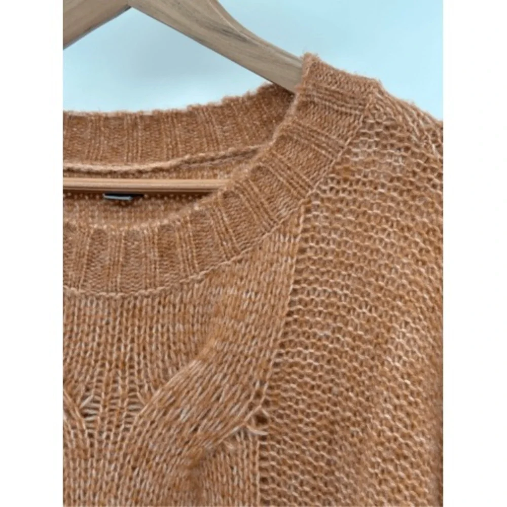 Aerie Sweater Chunky Oversized‎ Tunic Women Medium Orange Tan Long Sleeve Knit